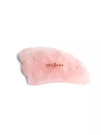 SENTARA | Piedra de masaje - Cuerno Gua Sha con diente Cuarzo Rosa | 